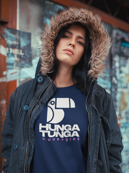 Courtside Sweatshirt | Vintage White Print | True Navy [Unisex]