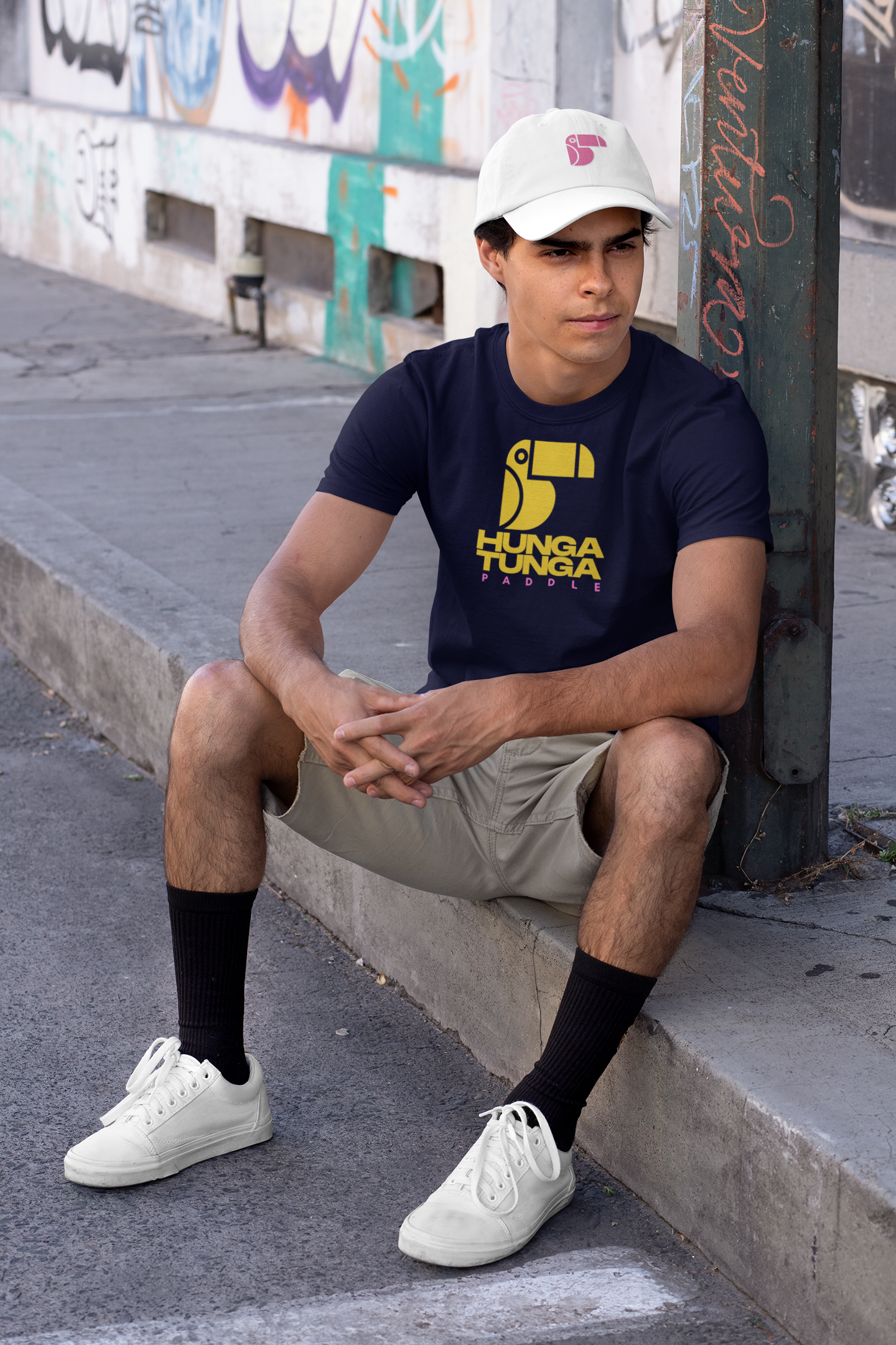 Team Paddle Tee | Mustard Icon | French Navy (Unisex)